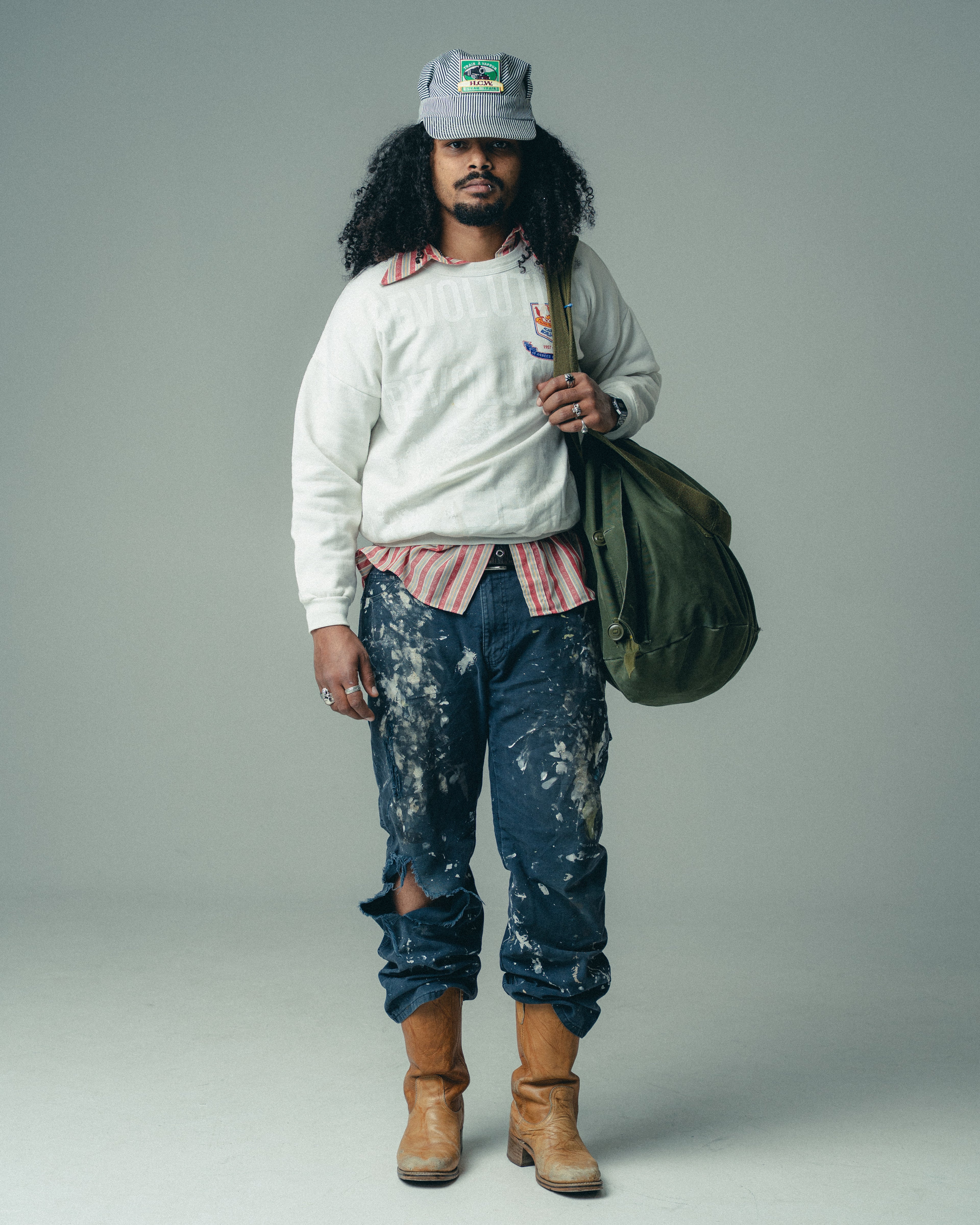 WHITE REVOLUTION CREWNECK